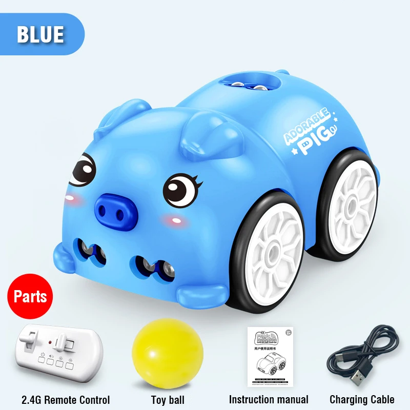 Z100 RC Car Animation Line Cartoon Hand Controlled Intelligent Wireless Gesture Sensing Follow Track Piggy Vehicle Kids Toys Boy