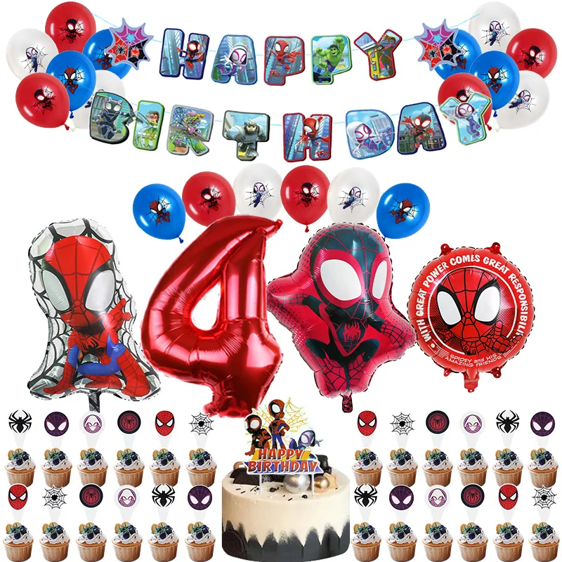 Spidey and His Amazing Friends Birthday Party Decoration New Combination Balloons Set For Event Supplies Backdrop Banner Balloon