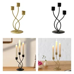 3 Arm Candle Holder Simple Nordic Home Decor Centerpiece Candlestick for Dining Room Party Living Room Wedding Thanksgiving