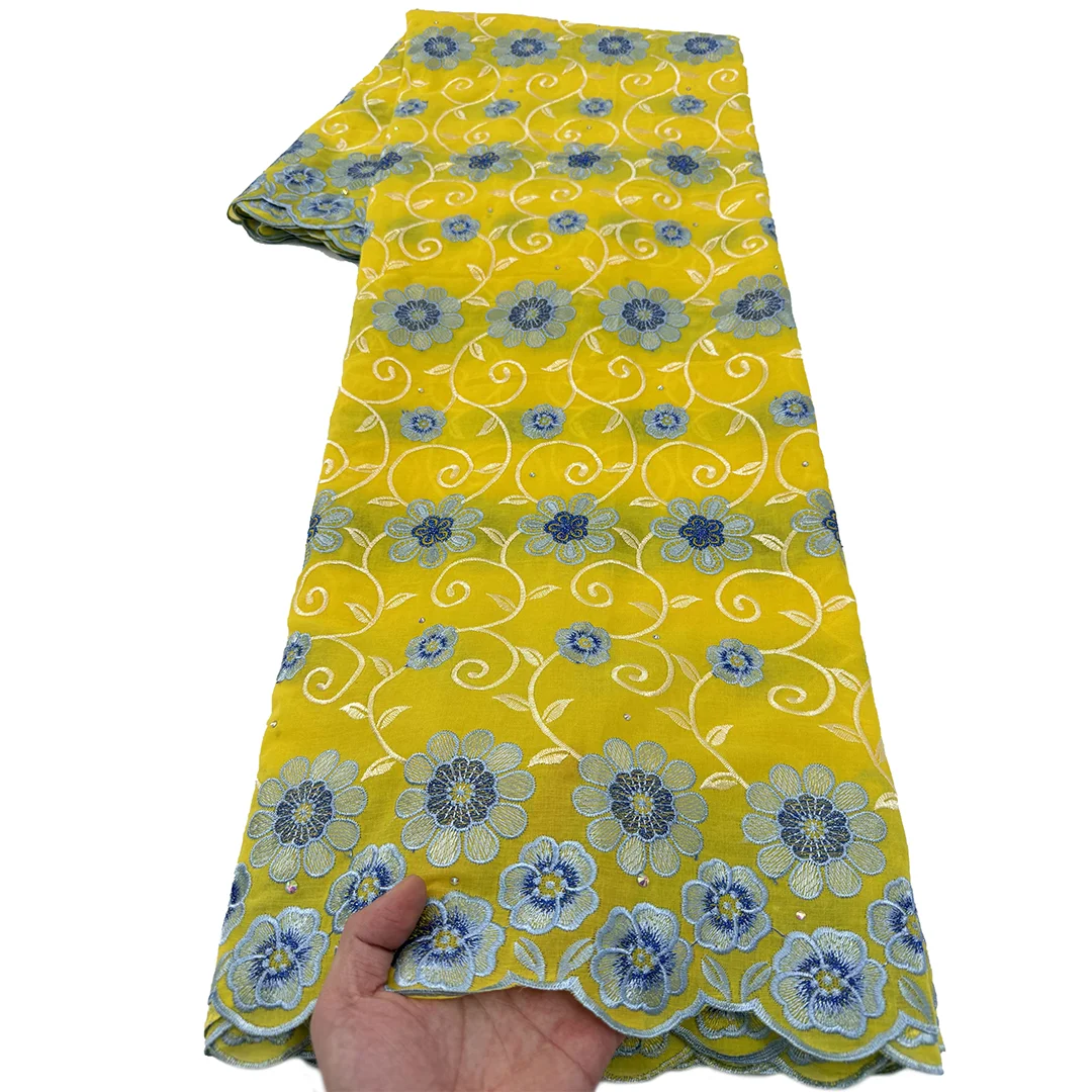 

Африканское хлопковое кружево с камнями 2026: высококачественный нигерийский швейцарский вуалевый кружевной материал для пошива женских вечерних платьев