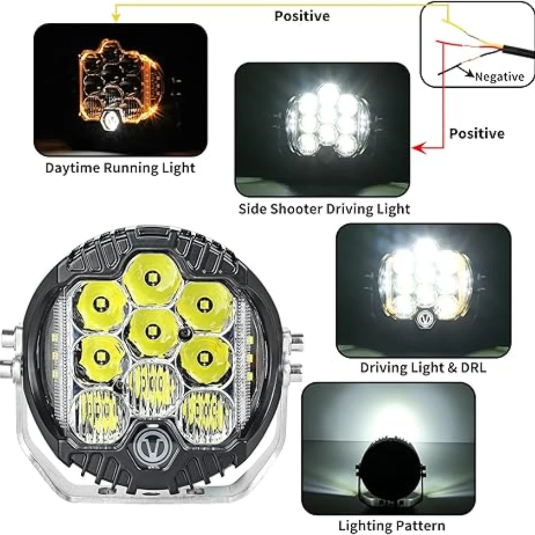 

Автомобильные светодиодные рабочие фары 5-7 дюймов, металлические, трехсторонние, 12В/24В, для автомобилей, мотоциклов, внедорожников, грузовиков, для модернизации освещения