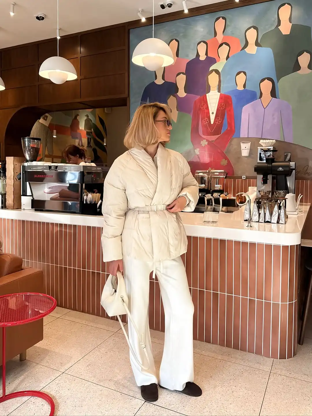 Lapel Lace Up Cotton Coat Lady Chic Solid V-neck Full Sleeve Pocket Loose Jacket Women Casual Winter Daily Commute Street Coats