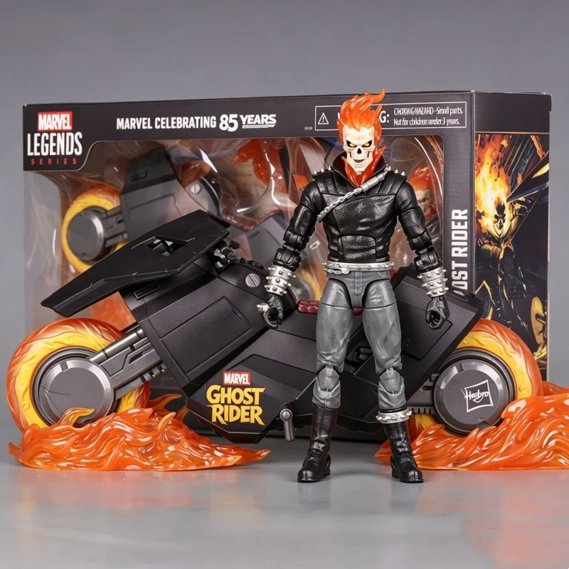 6-Zoll Ghost Rider und Motorrad-Kampfwagen, 85. Jubiläums-Serie, PVC Legends Actionfigur, Sammlermodell, Spielzeug, Geschenk