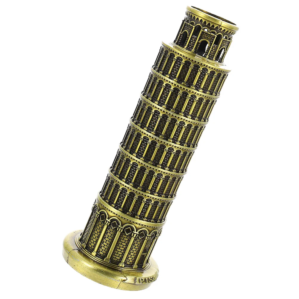 Pizza Ornament Leaning Tower of Pisa Model Alloy Crafts Home Decoration Building Decorative Architectural Travel