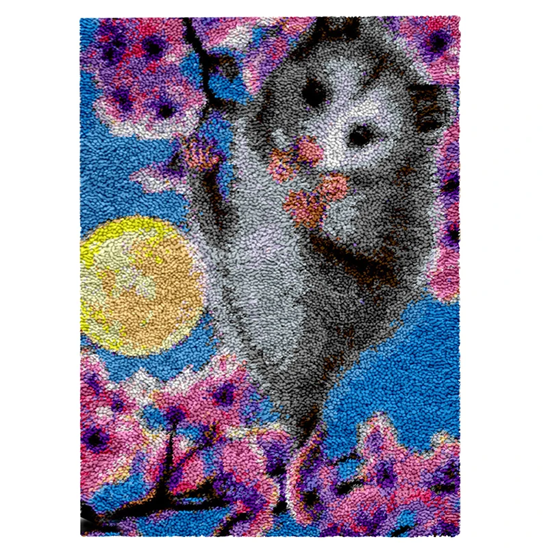 

Diy rug Canvas for embroidery Hedgehog with Preprinted Canvas Pattern Grid Cloth Crafts knotted carpet kit craft