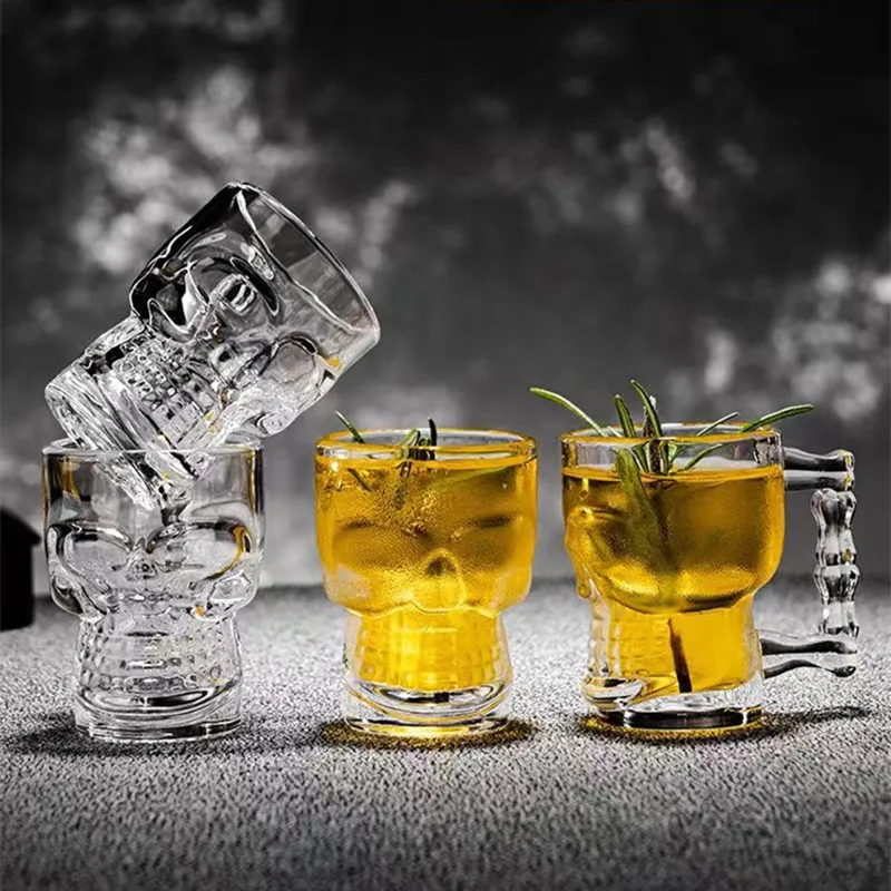 6pcs Shot Glass Set Skull Mini Glass Set  Small Wine Glass Creative European Exquisite Wineware Drinking Cup Mini Cup Set