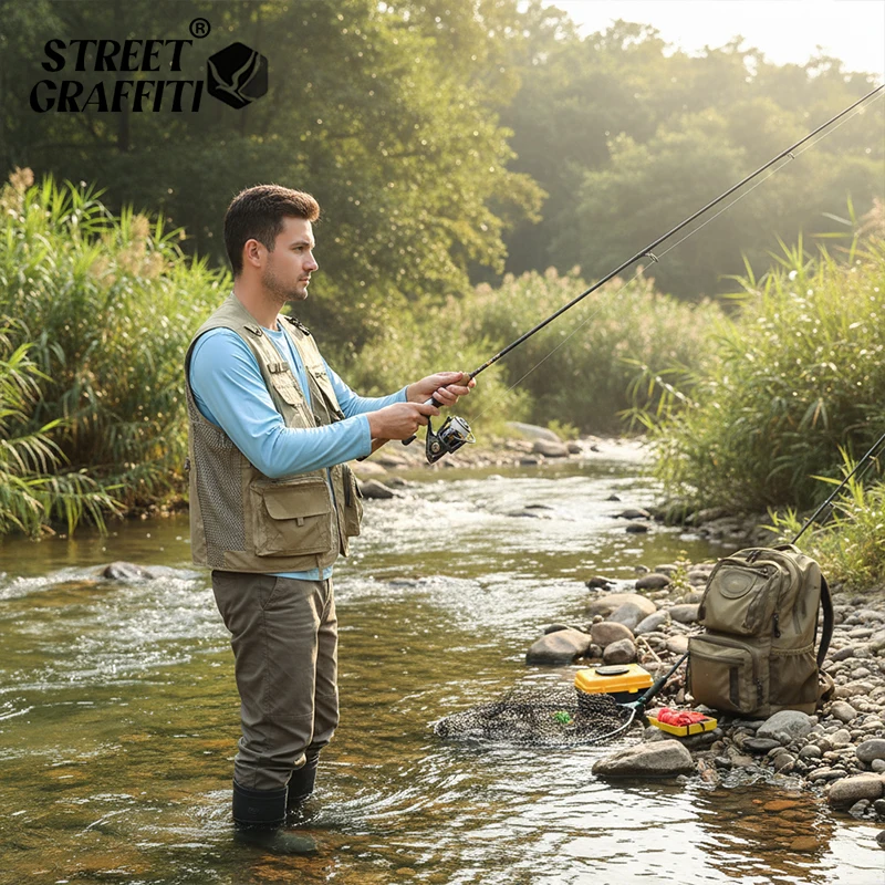 

Мужской деловой повседневный уличный жилет с несколькими карманами, многофункциональный жилет для рыбалки с большой талией, мужской жилет для инструментов среднего возраста