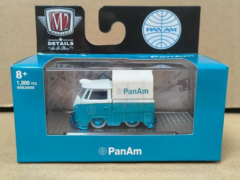 

M2 MACHIANES 1:64 1960 TYPE 2 PICKUP delivery van BLUE LIMITED 1000PCS Collection of die cast alloy trolley model ornaments