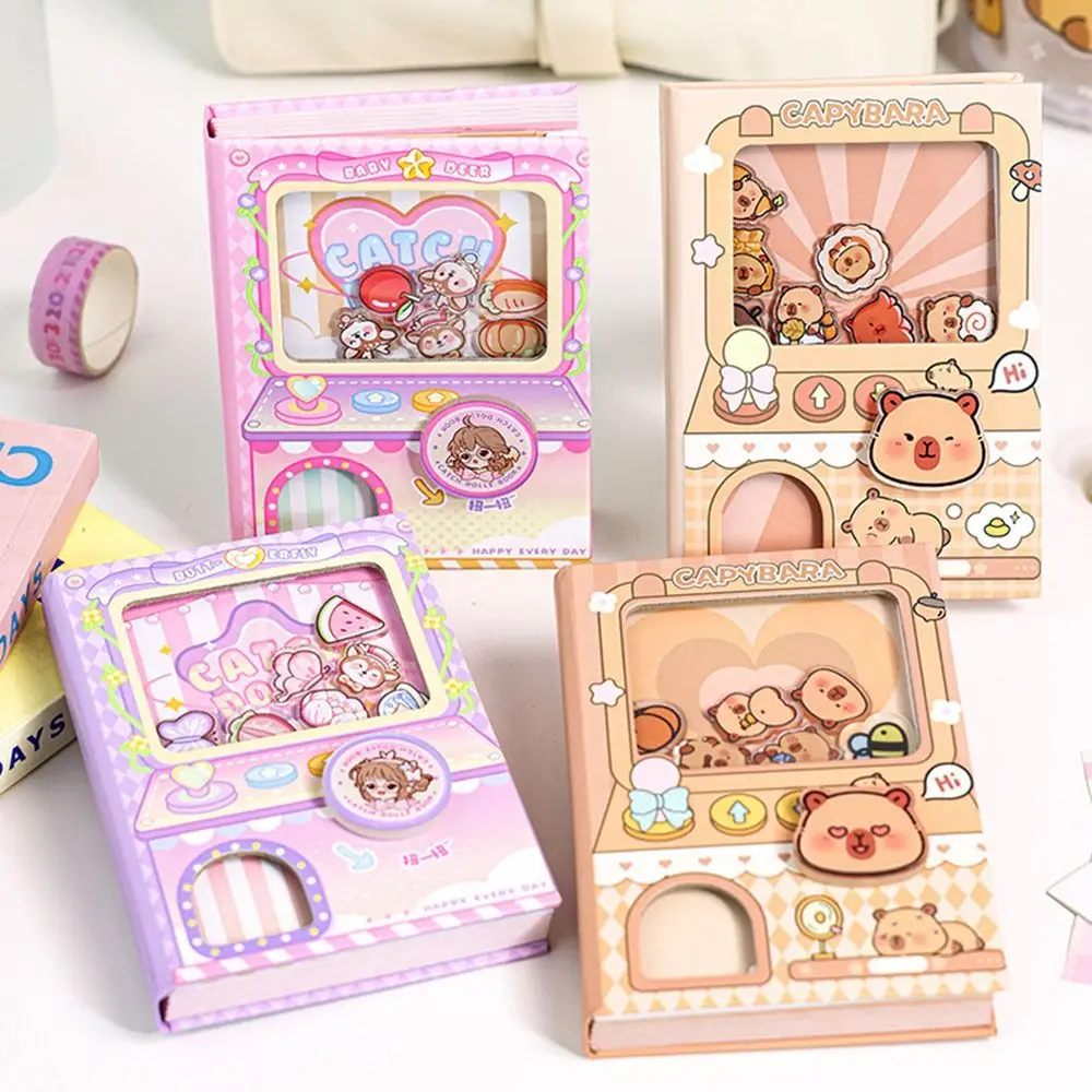 Portable Color Inner Page Capybara Notebook Shaking Cute Small Notepad Cartoon Diary Square Writing Pad Office