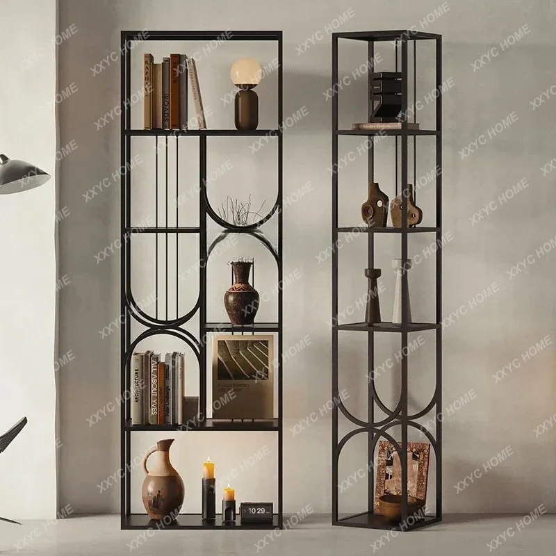 

JJYh Кованое железо, напольная стойка, встроенная полка для хранения в гостиной на стене, офисная стойка для чая