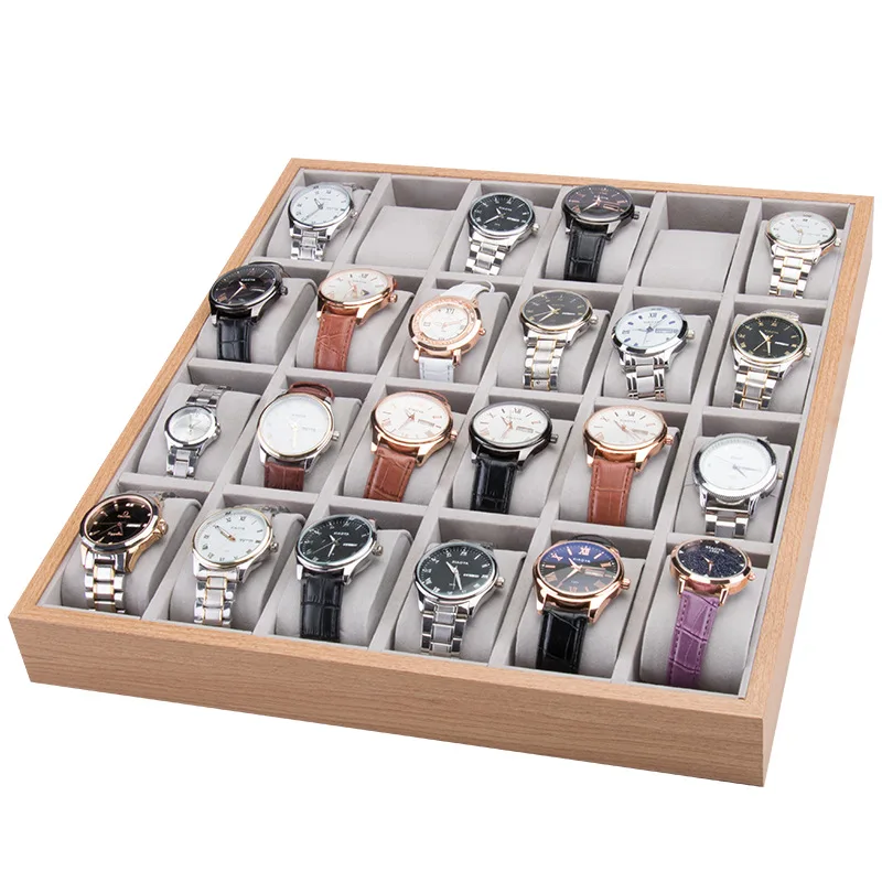 

Large Watch Case Storage Box 24 Slots Luxury Watch Boxes Organizer Watchmaker Display Stand Box To Store Watches Man Gift Ideas