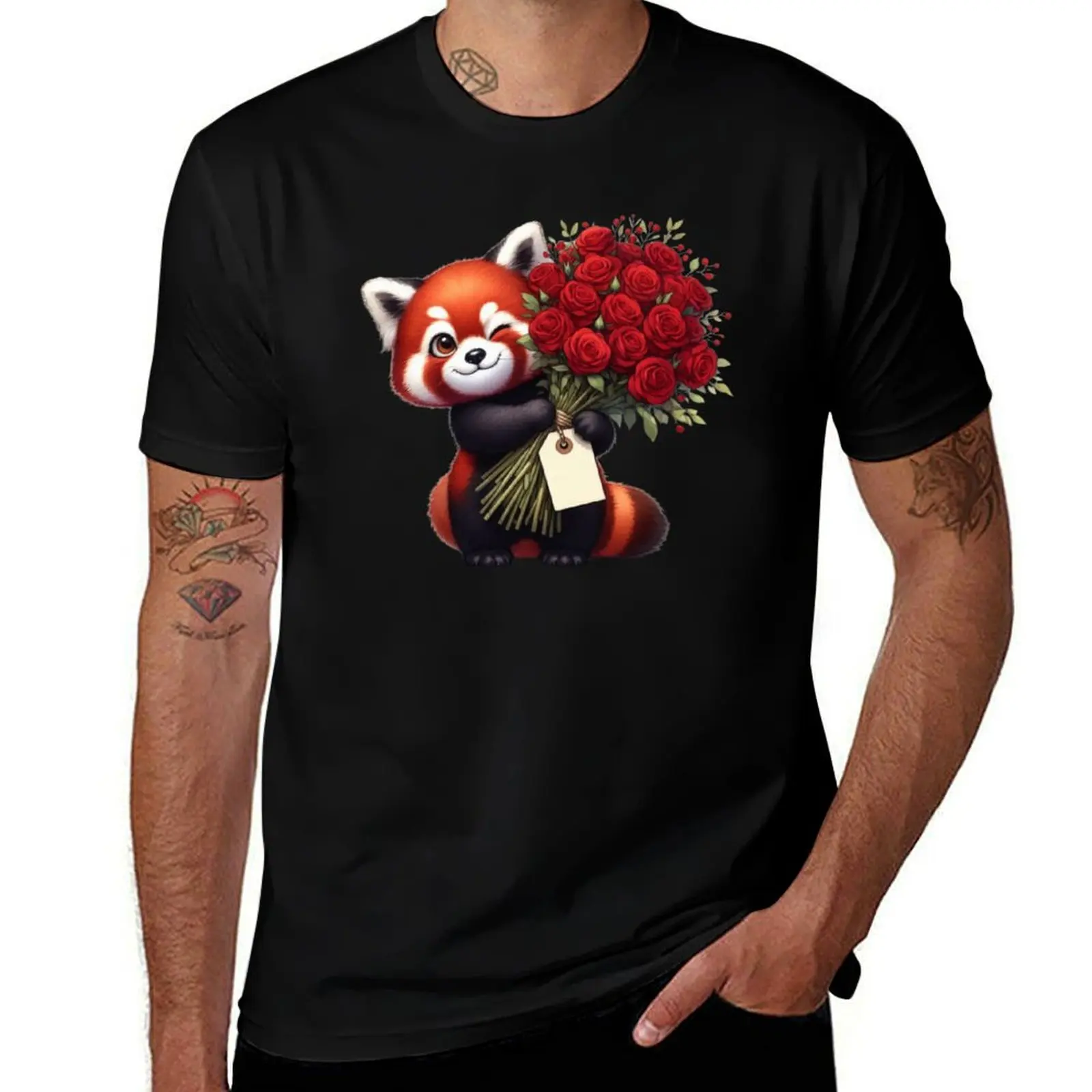 Cute red panda's loving expression! T-Shirt Summer Holiday Casual Tee