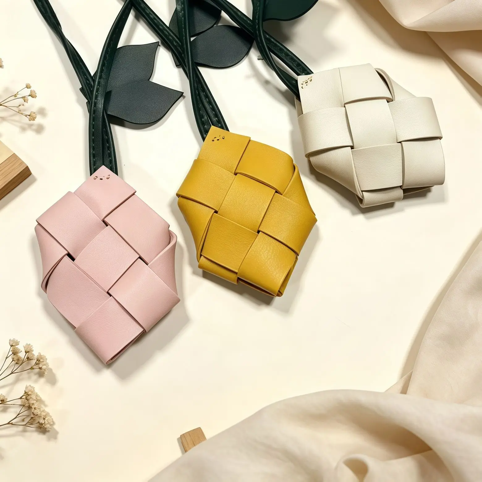 New Creative Leather Hand-woven Pineapple Bag Pendant Mobile Phone Car Keychain Pendant Wholesale