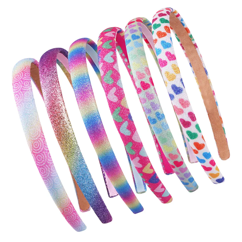 

6Pcs Durable Colorful Hair Hoops Glitter Headbands Party Accessories Festival Celebration Glitter Headwear
