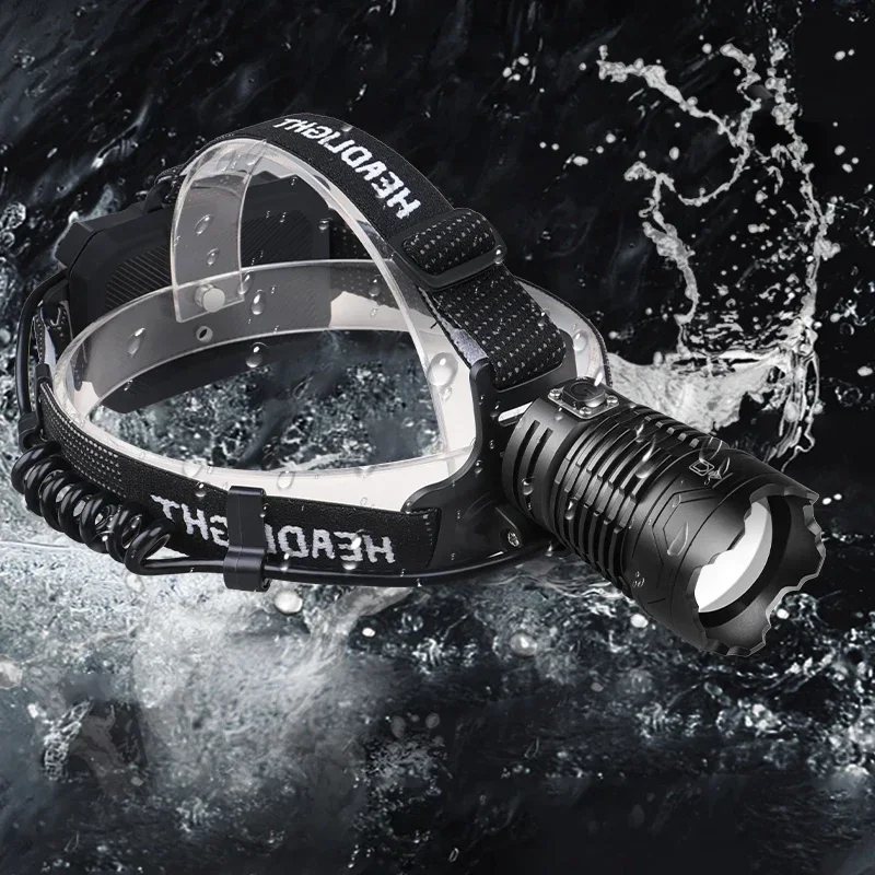 عالية الطاقة XHP360 LED كشافات 36-core السوبر مشرق المصباح ضوء قوي رئيس مصباح يدوي تلسكوبي التكبير التخييم مصباح صيد