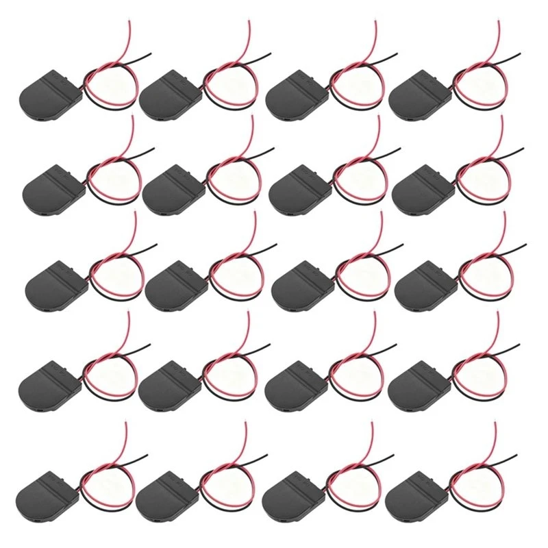 CR2032 Button Battery Holder,1 X 3V, 20PCS Coin Cell Battery Holders With On/Off Switch Line-PZZW