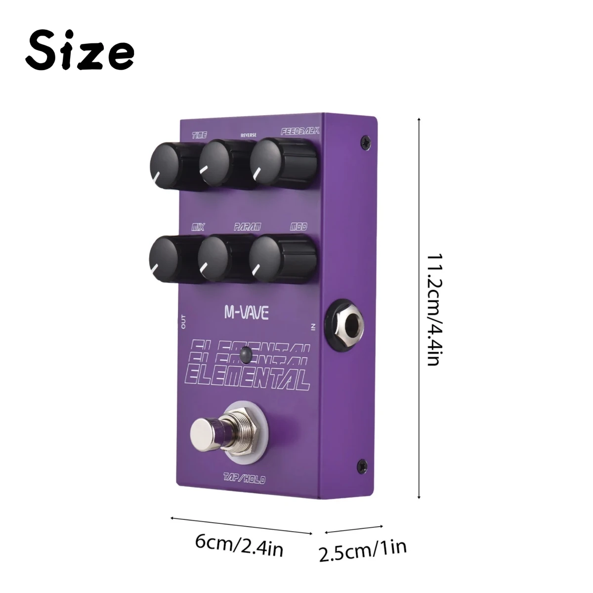 M-VAVE Elemental Electric Guitar Effect Pedal, Digital Delay Support TAP / HOLD 9 Vintage Effects 3-Band EQ True Bypass Box