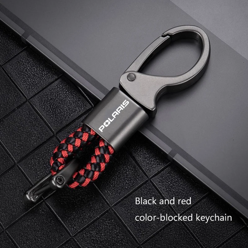 

For POLARIS Auto Accessories Motorcycle Aolly Leather Braided Rope Keyring Metal Keychain Auto Key Cover polaris car styling