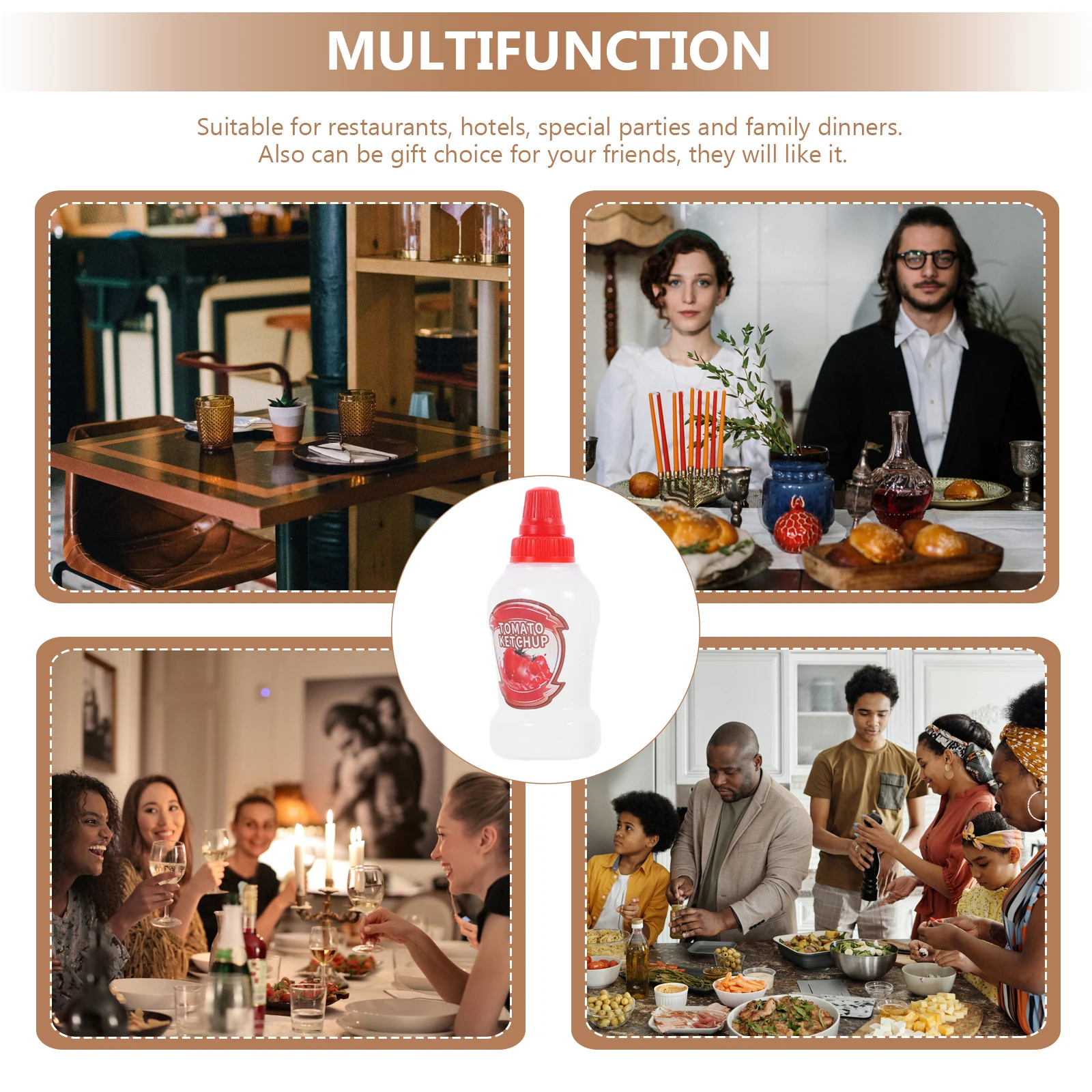 

6Pcs Mini Sauce Bottles Lightweight PP Condiment Containers for Outdoor Picnic Travel Ketchup Soy Sauce Maple Syrup Vinegar