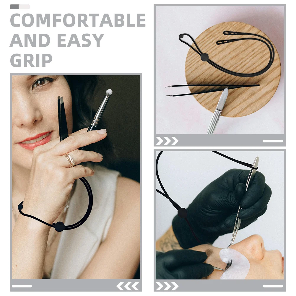 Pince à épiler pour cils, 2 pièces, Bracelet de protection, support de Bracelet en Silicone, anneau, outils d'extension de cils, accessoires de maquillage