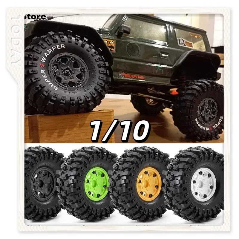 

1/10 RC Red Spider Crawler Tires With Wheels R155 For Axial SCX10 YK Redcat Off Road Car Black Green Yellow White