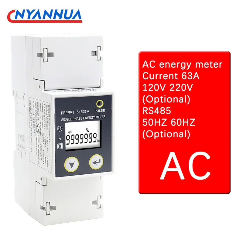 DFPM91 Electronic Watt-hour Meter AC Energy Meter Single-Phase Multi-Function Smart Reading RS485/MODBUS Communication