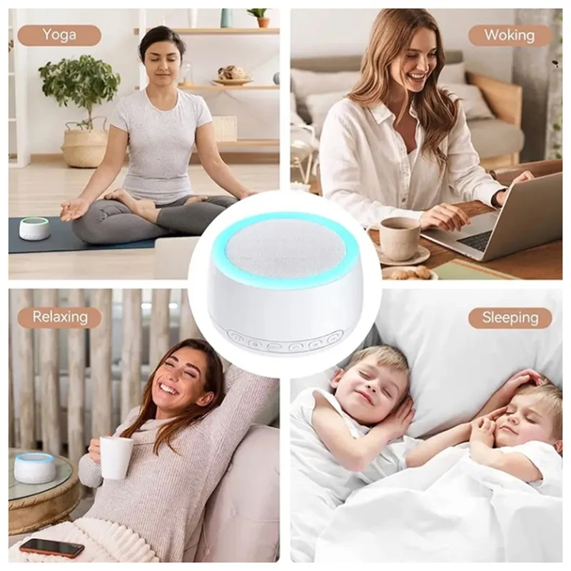 White Noise Machine Bluetooth-Compatible Speaker Rechargeable Timing Loudspeaker For Adult Baby Sleeping