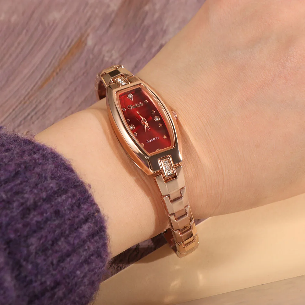 Luxury Quartz Watch for Women Waterproof Stainless Steel Strap Ladies Wristwatch Elegant Slim Thin Women Wrist Watch Bracelet