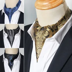 Männer Vintage Tupfen Hochzeit formale Krawatte Ascot Scrunch selbst britischen Stil Gentleman Polyester Seide Paisley Krawatte Luxus