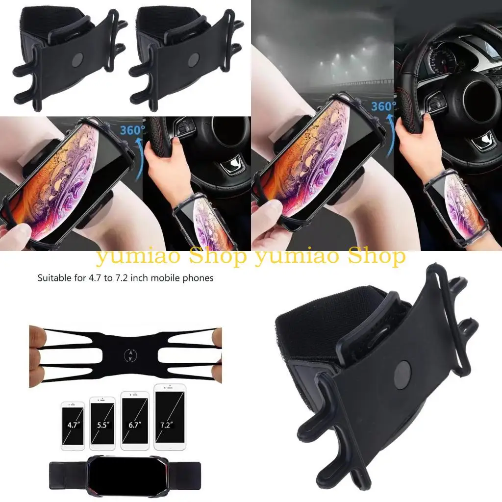 587B Adjustable Stretchable Fitness Arm Strap For Mobile Devices With Rotating Mount Secure Elastic Closures Gym Compatible