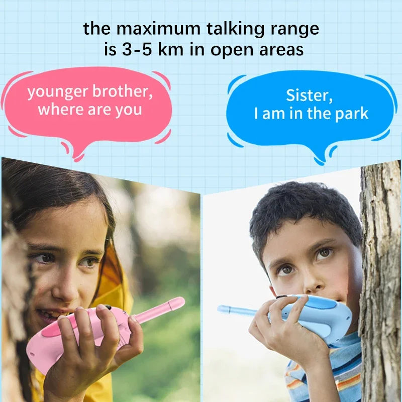 

2 Pack Kids Walkie Talkies Mini Rechargeable Walkie Talky Parent-child Family Games Toys Children Cartoon Talkie Walkie Toy Gift