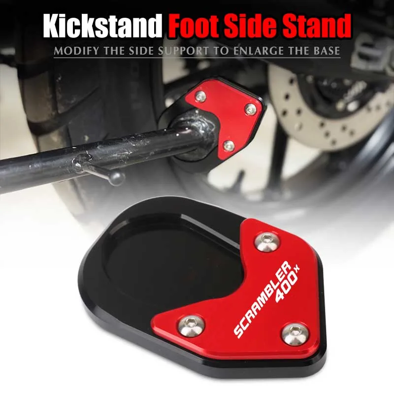 For Scrambler 400X Speed 400 2024-2025 Motorcycle Accessories CNC Kickstand Foot Side Stand Extension Pad Support Plate