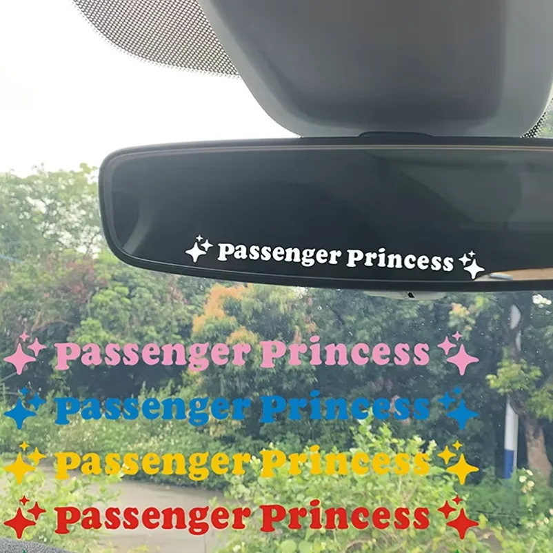2pcs Mirror Decoration Sticker Passenger Princess Star Mirror Decal Sticker Rearview Mirror Car Vinyl Decoration Funny Car Decal