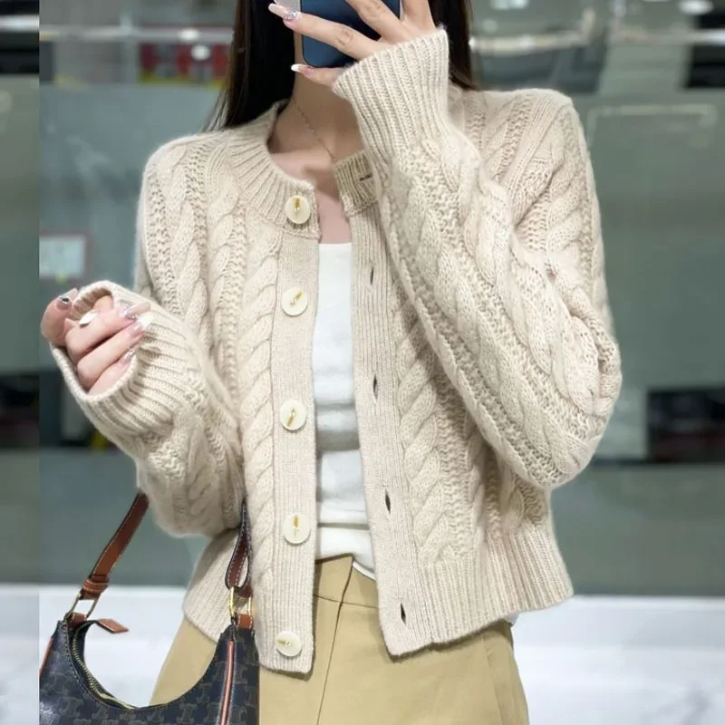 

Autumn Winter Short Cardigans Solid Korean Fashion Sweet Elegant Jewelry Simple 4 Colors Casual Sueteres Mujer