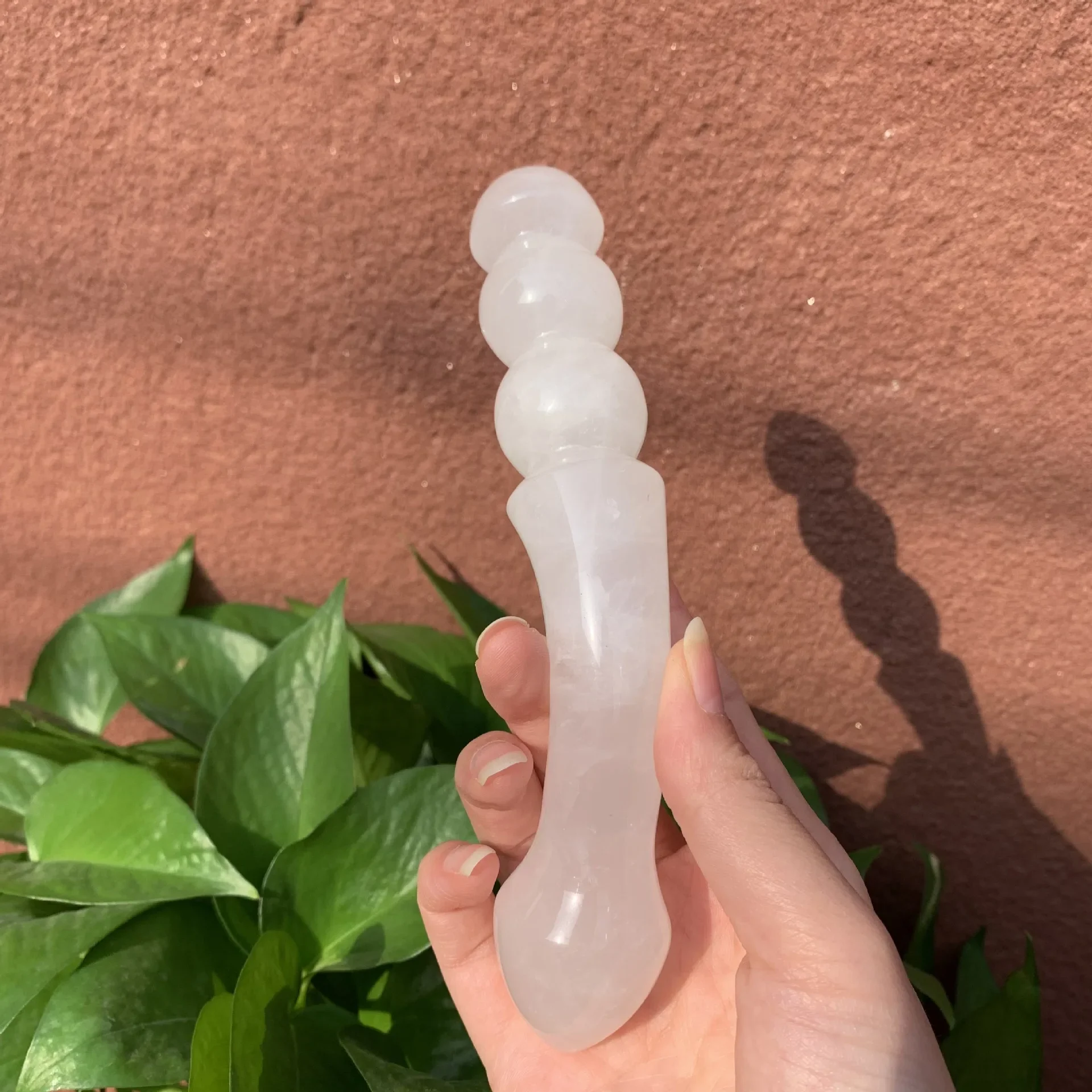 White Crystal Massage Stick Natural Rose Quartz Wands Good Quality Crystal Massage  Stone Ornament Gift Gemstone Crafts