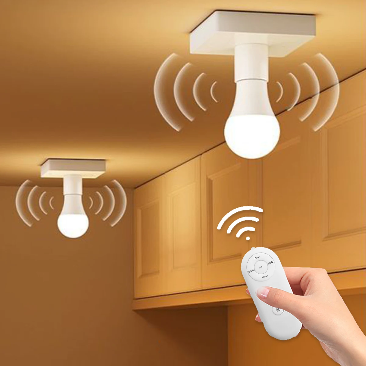 E27 Lamp Holder 85-265v Living Room Light With Switch Smart Lamps Holders For Room Wireless Timer Bulb Radar Sensor Bedroom Led