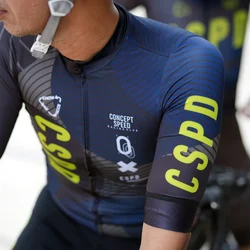 CSPD Performance Cycling Jersey for Men Training Competition Short Sleeve Bicycle Clothing Breathable Road Bike Shirt Tops