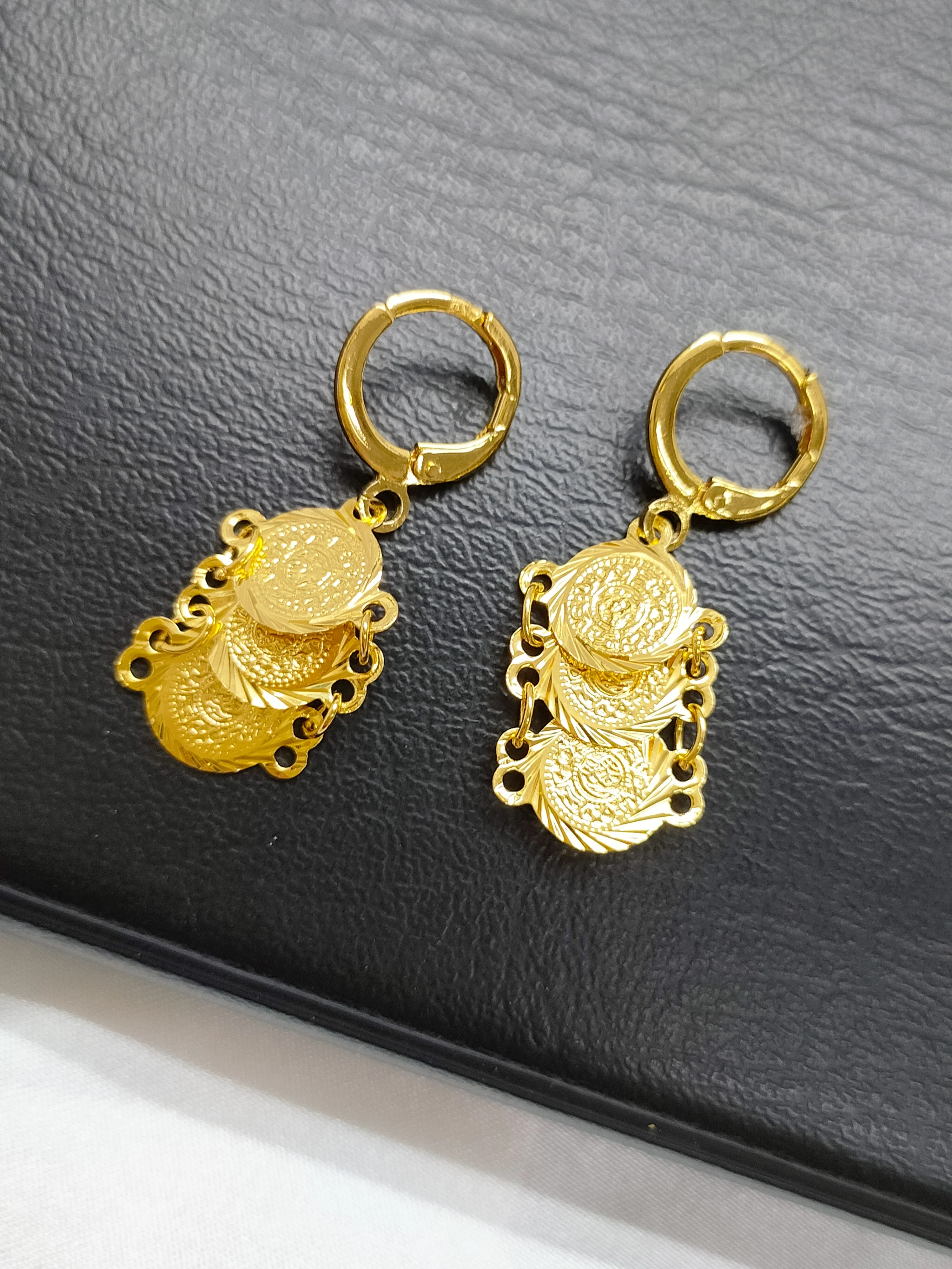 Dubai Gold Color Coin Jewelry Set Women's Fashion Style Necklace Earrings Jewelry Set