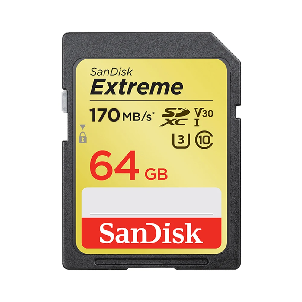 SanDisk Extreme PRO SD Card 32G 64G 128G 256G SDHC SDXC UHS-I C10 100M/s-200MB/s U3 Memory Card Support V30 4K for Camera/DV/SLR