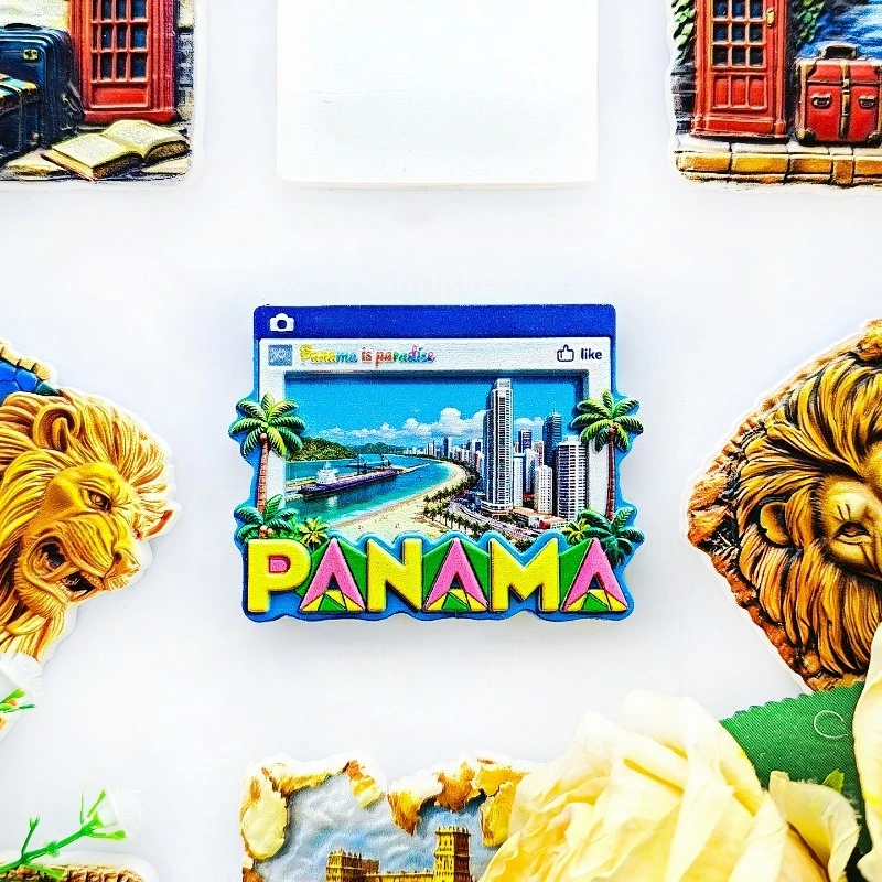 Panama City Fridge Magnet - Stylish 3D Chat Bubble & Beach Souvenir Unique Urban Coastal Gift for Travel & Modern Decor