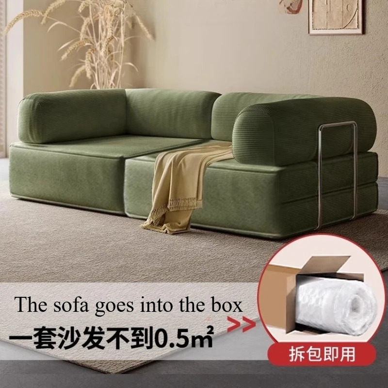 

Green Living Room Sofas Filler Armrest Nordic Lazy Compressed Sofas Salon Modern Module Sofa Divani Soggiorno Home Furniture