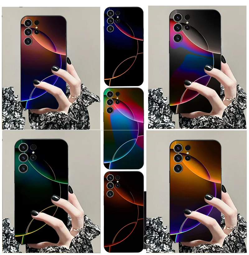 

For Samsung S10 e 4 g 5 23 lite plus 20 11 Ultra 22 21 24 fe TPU black soft phone case gradient contrasting series dust cover