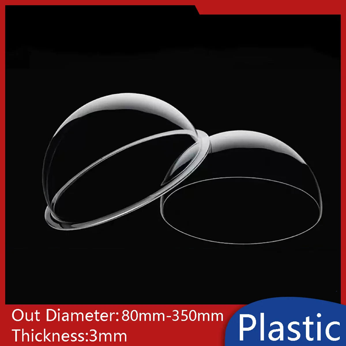Plastic Dome Cover Transparent Half Ball Hemisphere Dust Covers 80mm-350mm Diameter Hemispherical lid With / Without Flange
