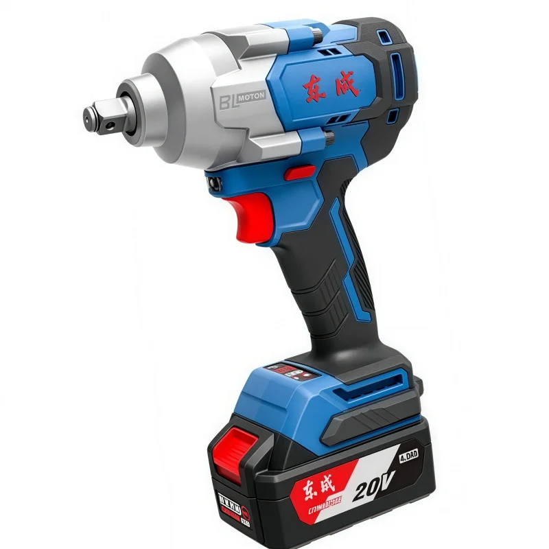 Dongcheng 20V Brushless Impact Wrench DCPB698EM 4.0Ah Two Batteries 750W High Torque Adjustable Speed 3/4