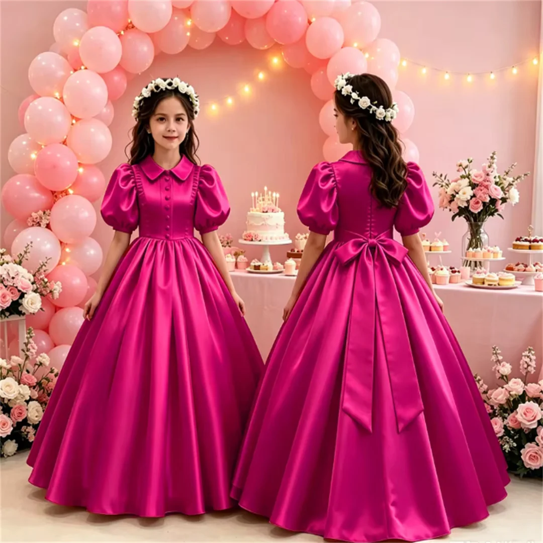elegant-girls-draped-satin-first-communion-dress-high-waist-puff-sleeve-princess-flower-girl-dress-with-sashes-custom-party-gown