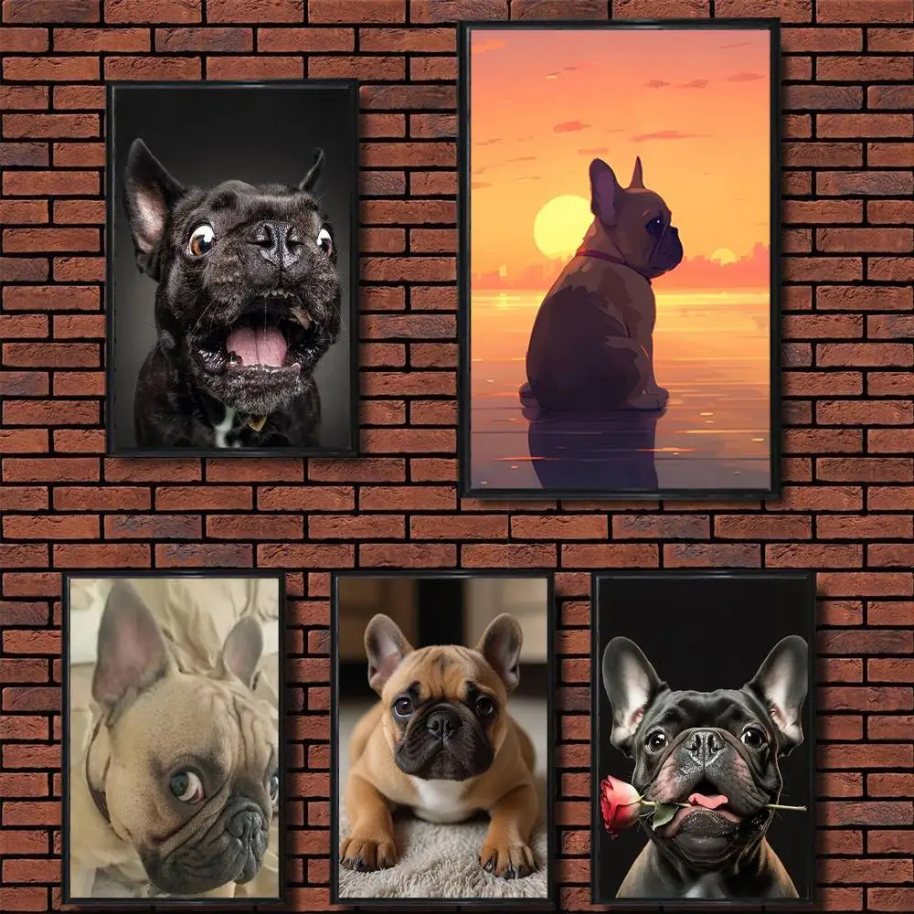 

funny B-BulldogS Dog French Poster Prints Wall Art Picture Painting Gift Living Room Restaurant Bar Large Dec Sticker