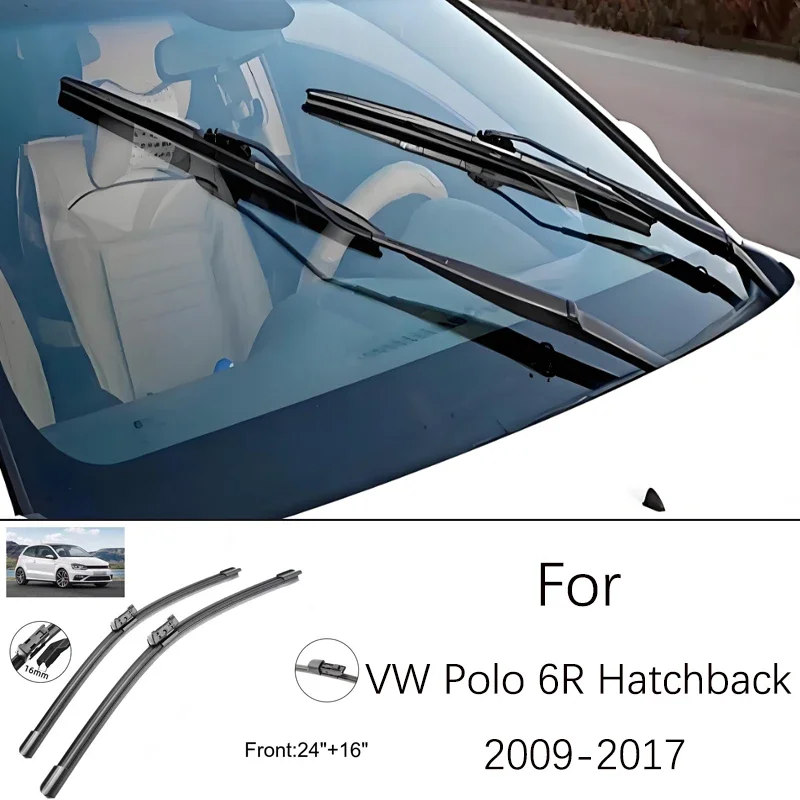 

For VW Polo 6R Hatchback 2009-2017 2010 2011 2012 2013 24 16 Inch Front Wiper Blades Windshield Windscreen Window Accessories