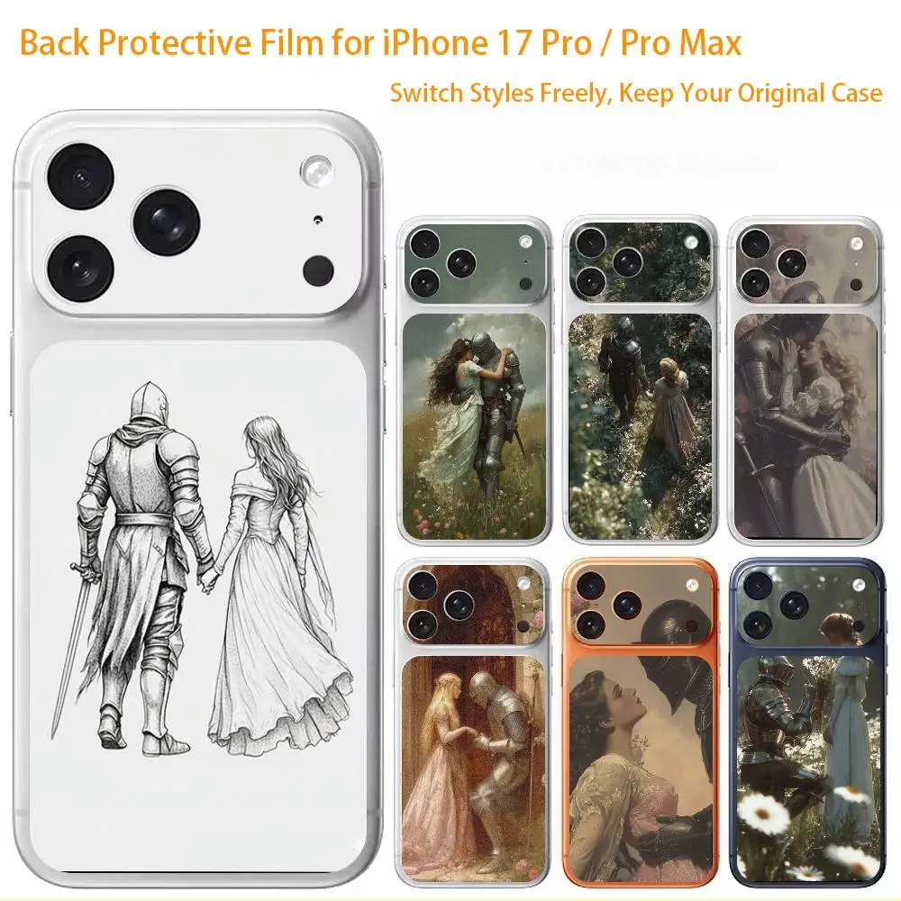

The Knight and the Maiden Premium Skin Wrap for iPhone 17 Pro/Max, Back Frame Camera Protective Decal (Not Case)