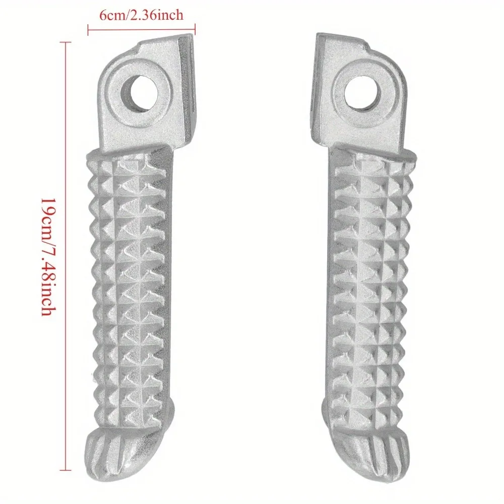 1Pair Aluminum Footrest - Corrosion Resistant For YZF R1 2002‑2012 YZF R6 2003‑2011, Motorcycle Front Foot Pedal w/Anti-Slip