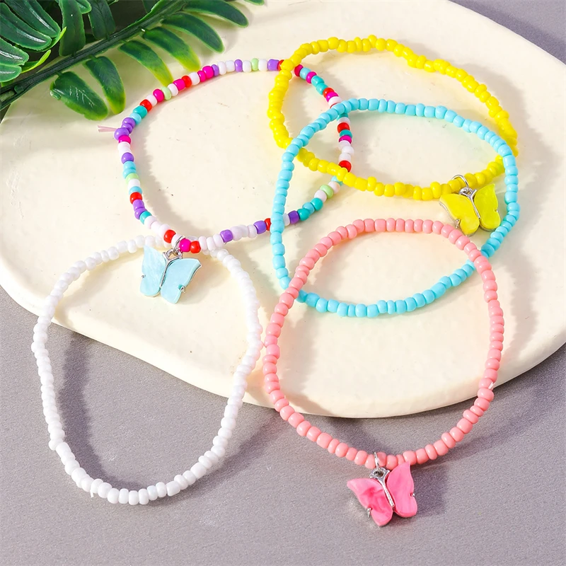 5 Stück/Set, modische, handgefertigte Armbänder mit Schmetterlingsmotiven, für Damen, Mädchen und Freundinnen, als Schmuckgeschenk. – Detail 5